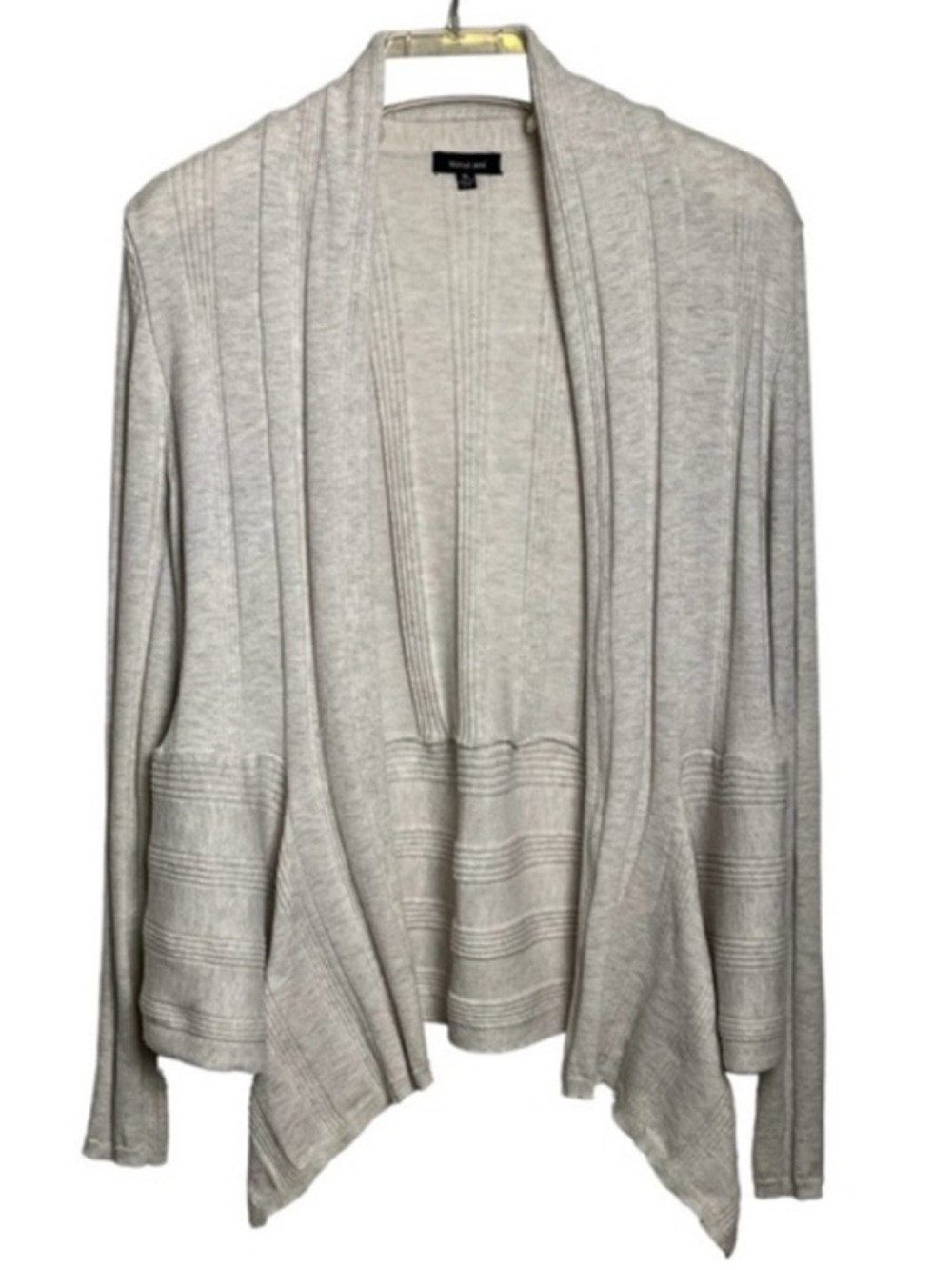 VERVE AMI Open Front Cardigan Size XL Draped Waterfall Ribbed Knit Sweater